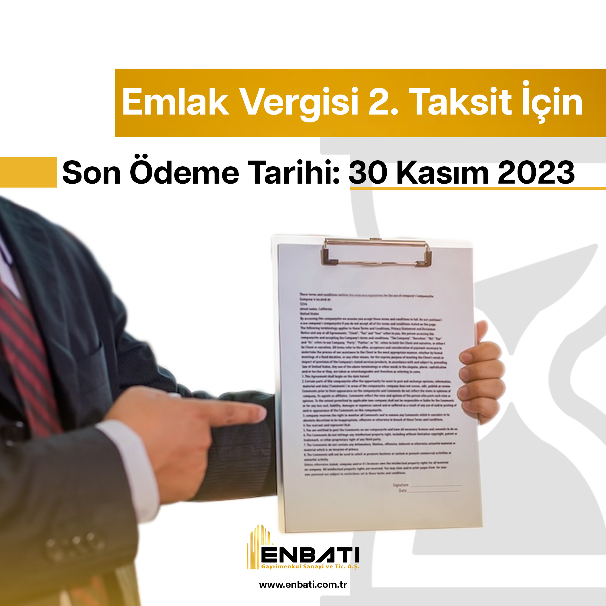 Emlak Vergisi 2. Taksit için Son Ödeme Tarihi: 30 Kasım 2023